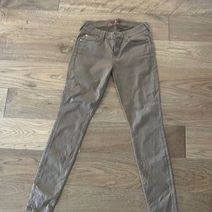 7 For All Mankind Dark Caramel Coated Jeans Straight Leg